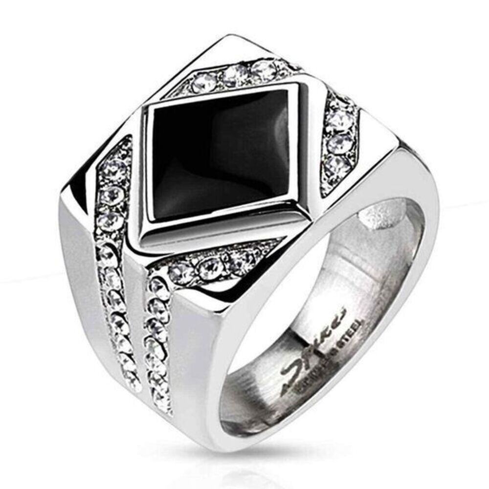 New 316L stainless steel ring tarnish resistant hypoallergenic with CZs size 13